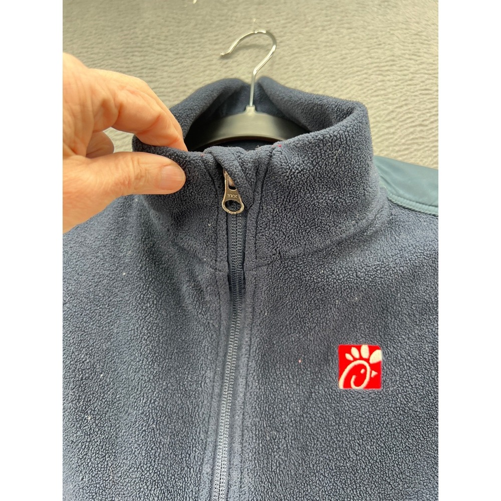Chick-fil-A Employee Uniform Fleece Jacket Women's Size M Navy Blue Full Zip - Picture 4 of 10